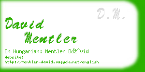david mentler business card